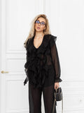 Boho Flow Blouse Black