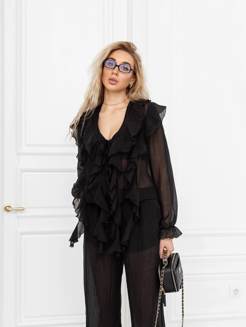 Boho Flow Blouse Black