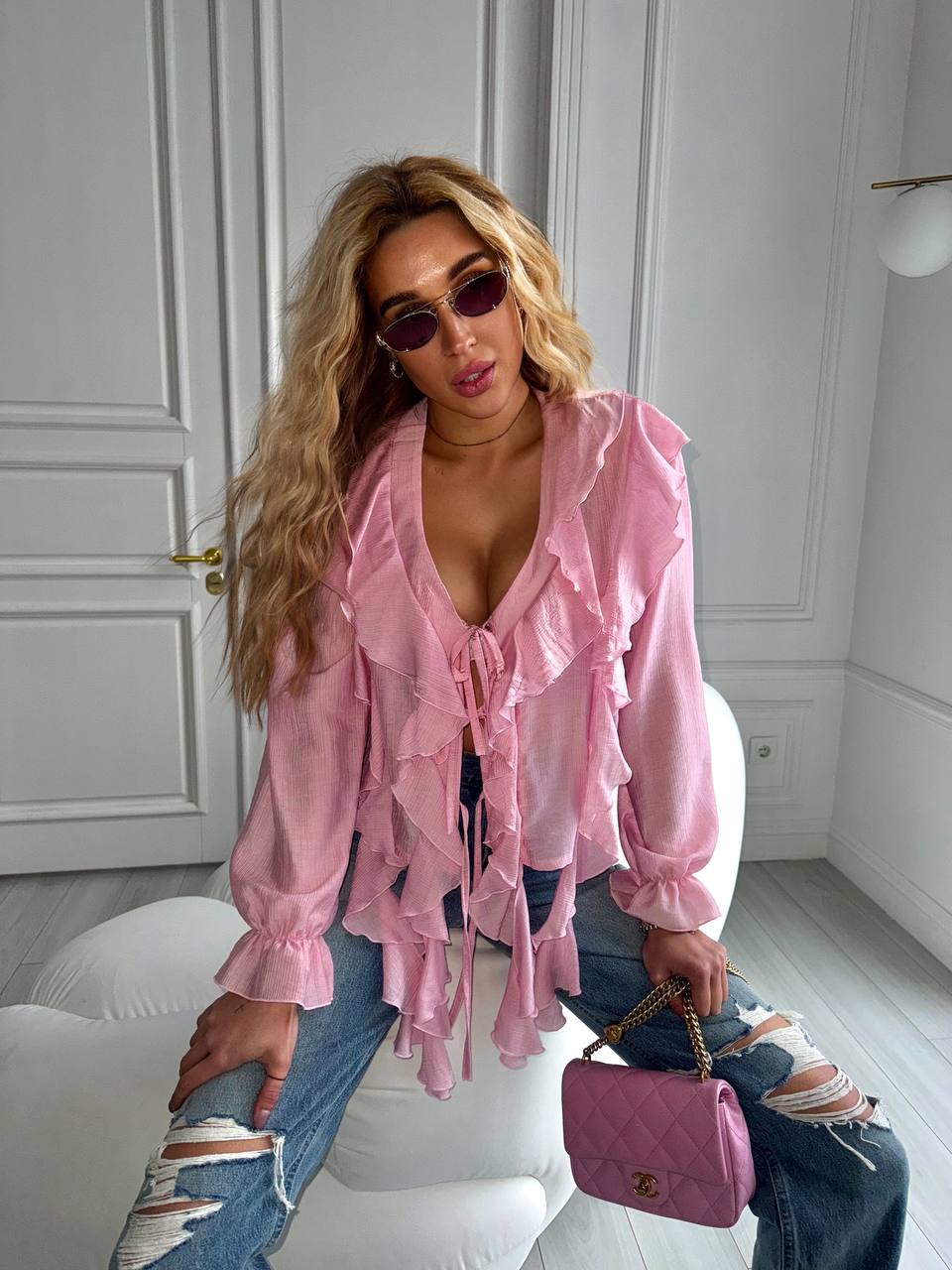 Boho Flow Blouse Peach