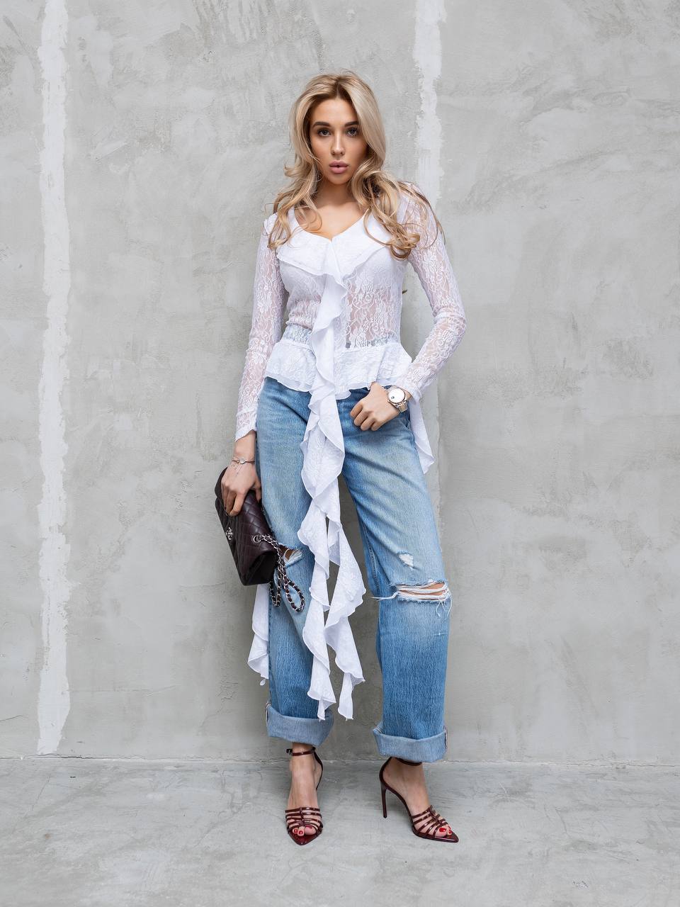 Ethereal Lace Blouse White