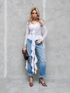 Ethereal Lace Blouse White