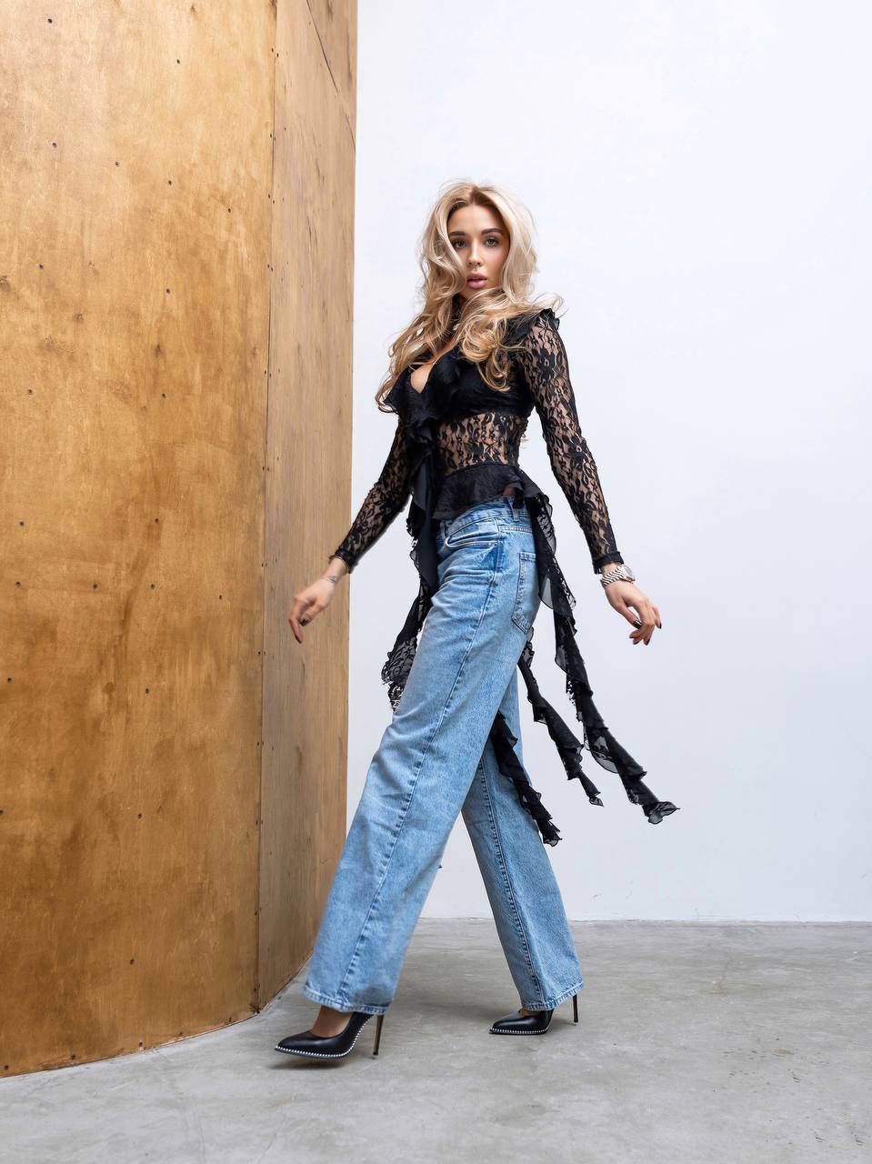 Ethereal Lace Blouse Black