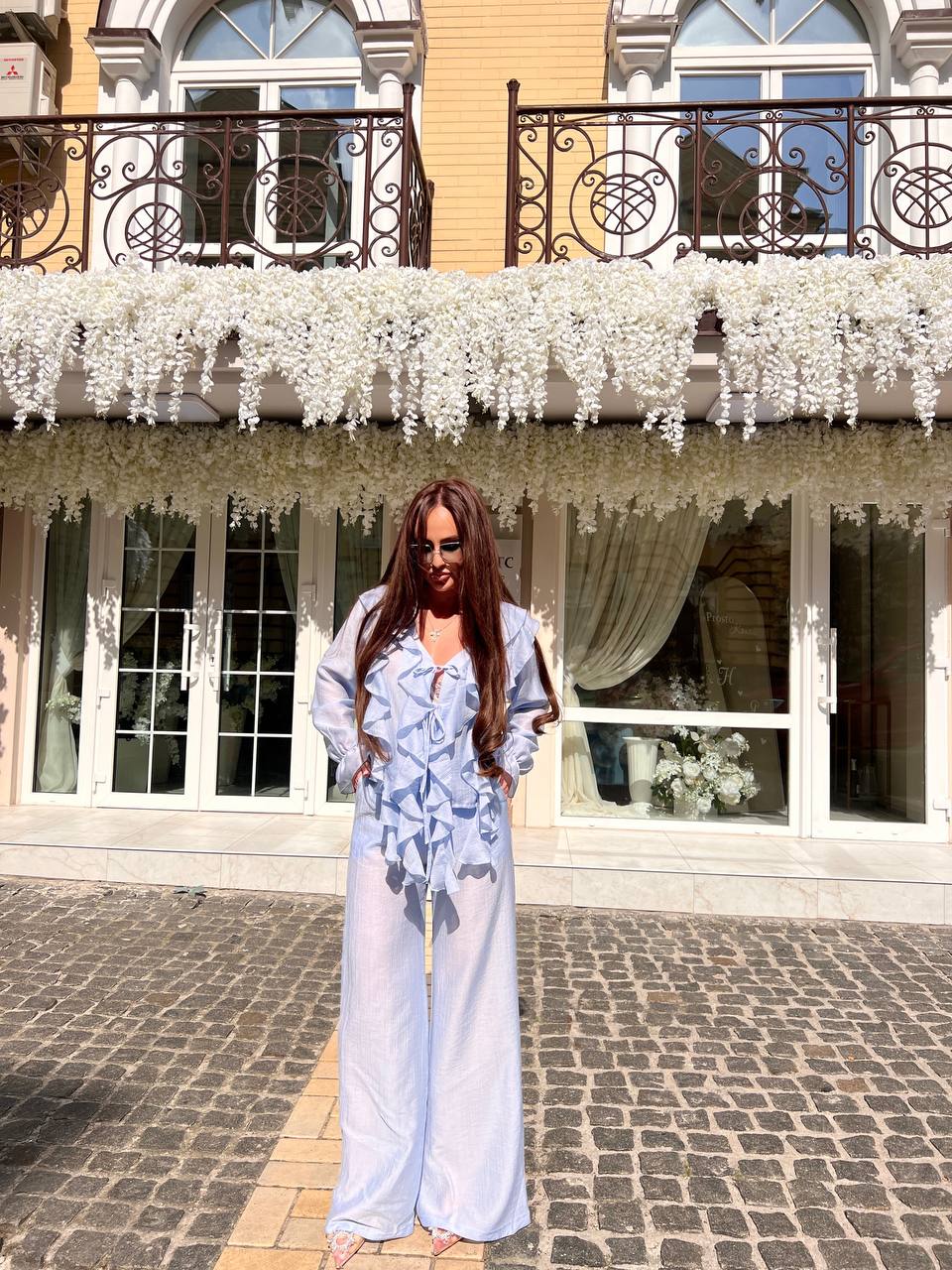 Boho Flow Blouse Blue