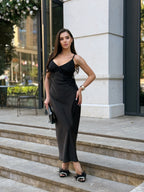 Midnight Satin Dress