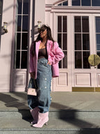Bouclé Coat Jacket Pink