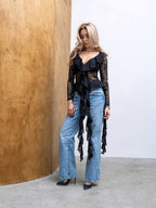 Ethereal Lace Blouse Black