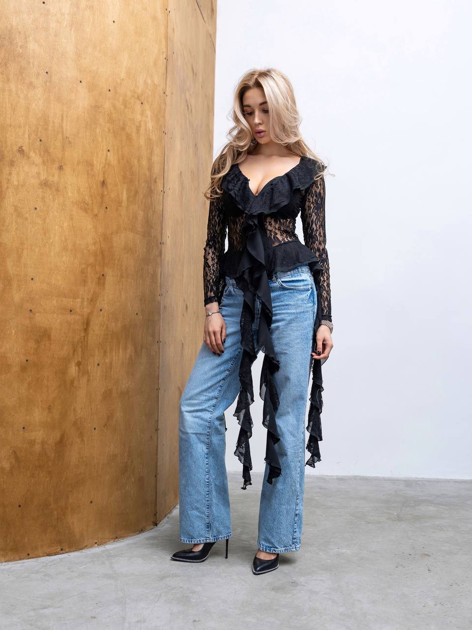 Ethereal Lace Blouse Black