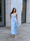 Sky Lace Satin Dress