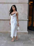 Champagne Lace Satin Dress