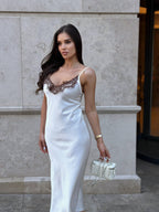 Champagne Lace Satin Dress