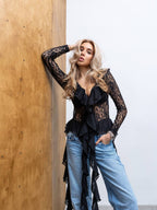 Ethereal Lace Blouse Black