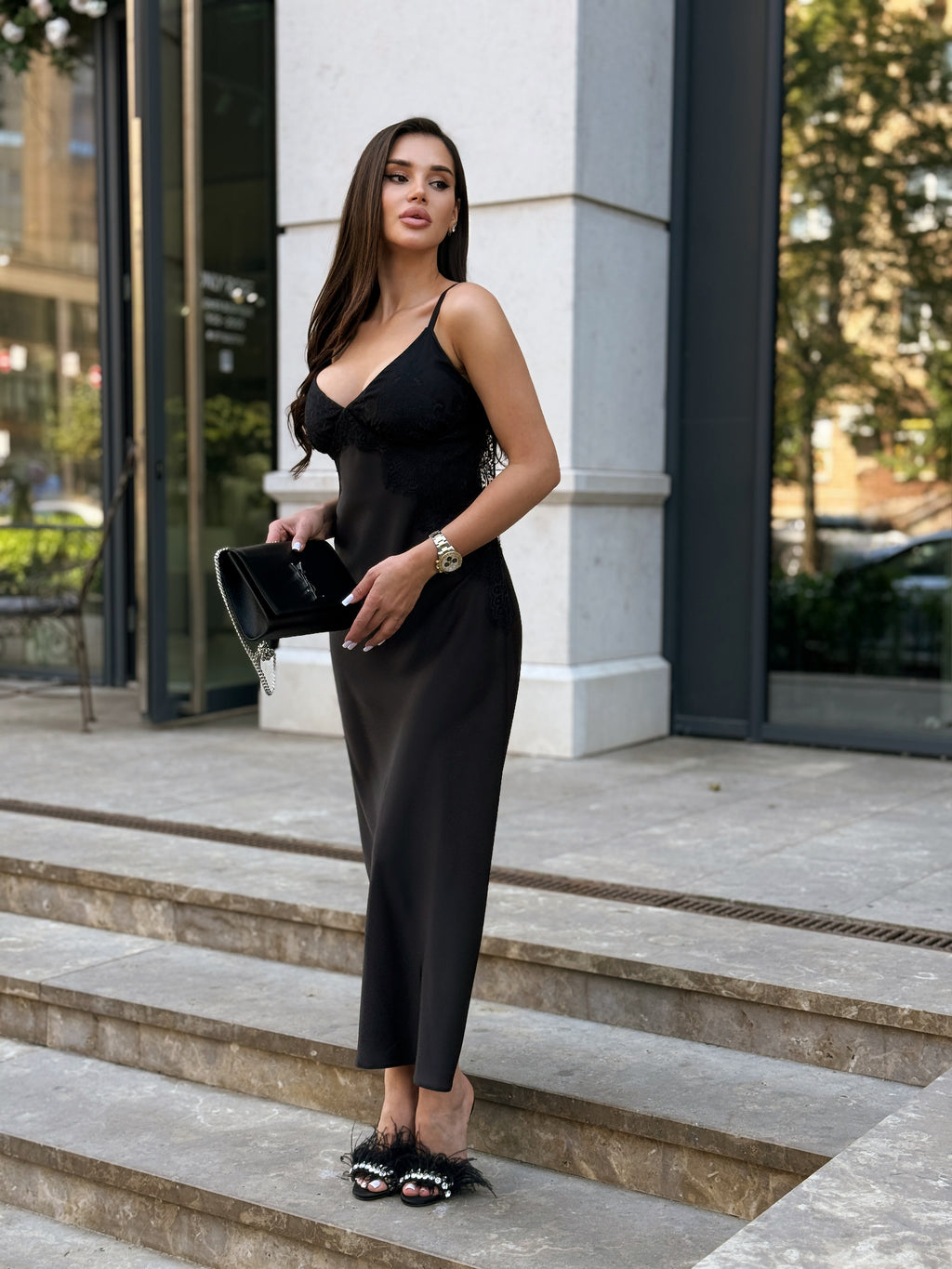 Midnight Satin Dress