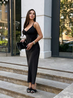 Midnight Satin Dress