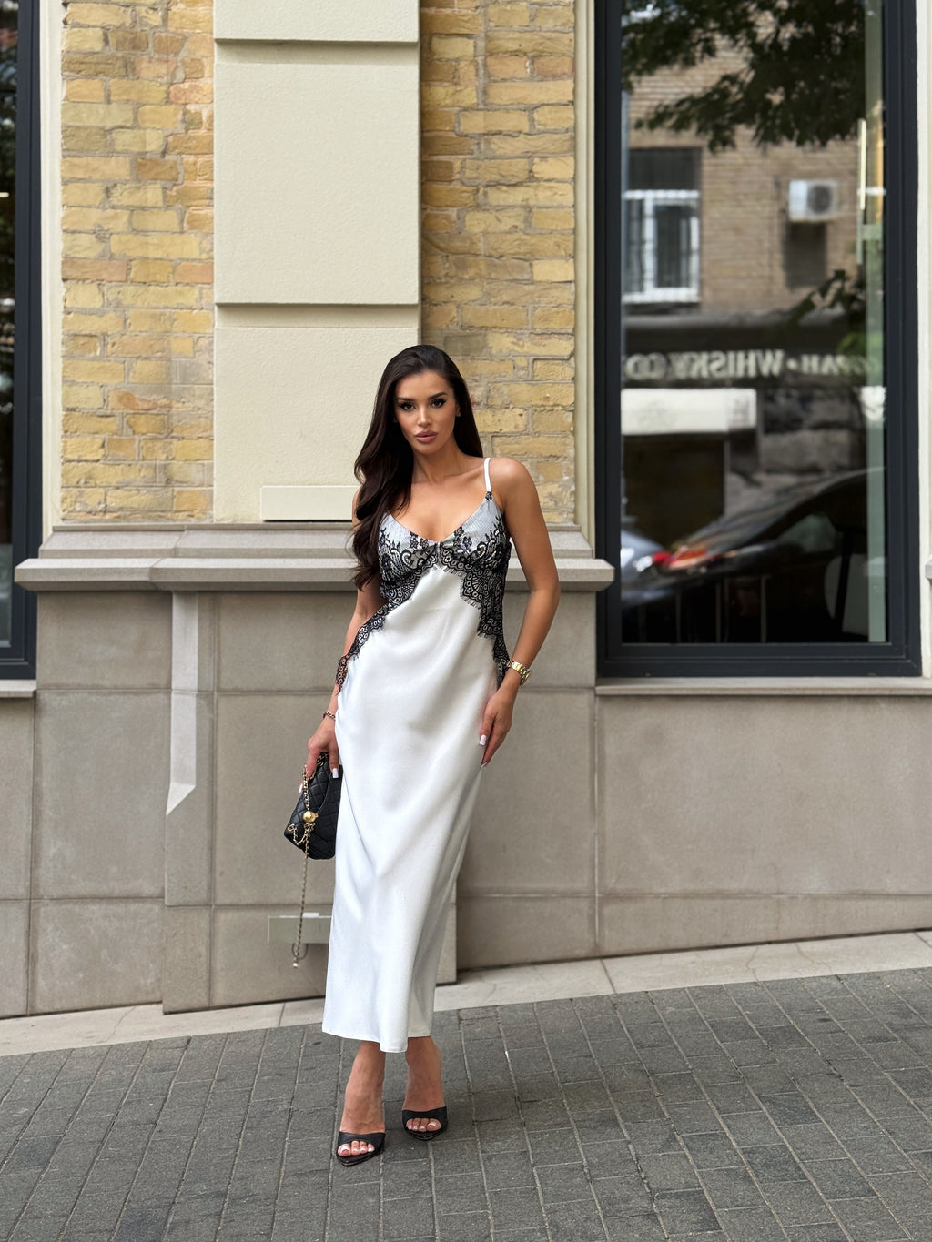 Monroe Satin Lace Dress
