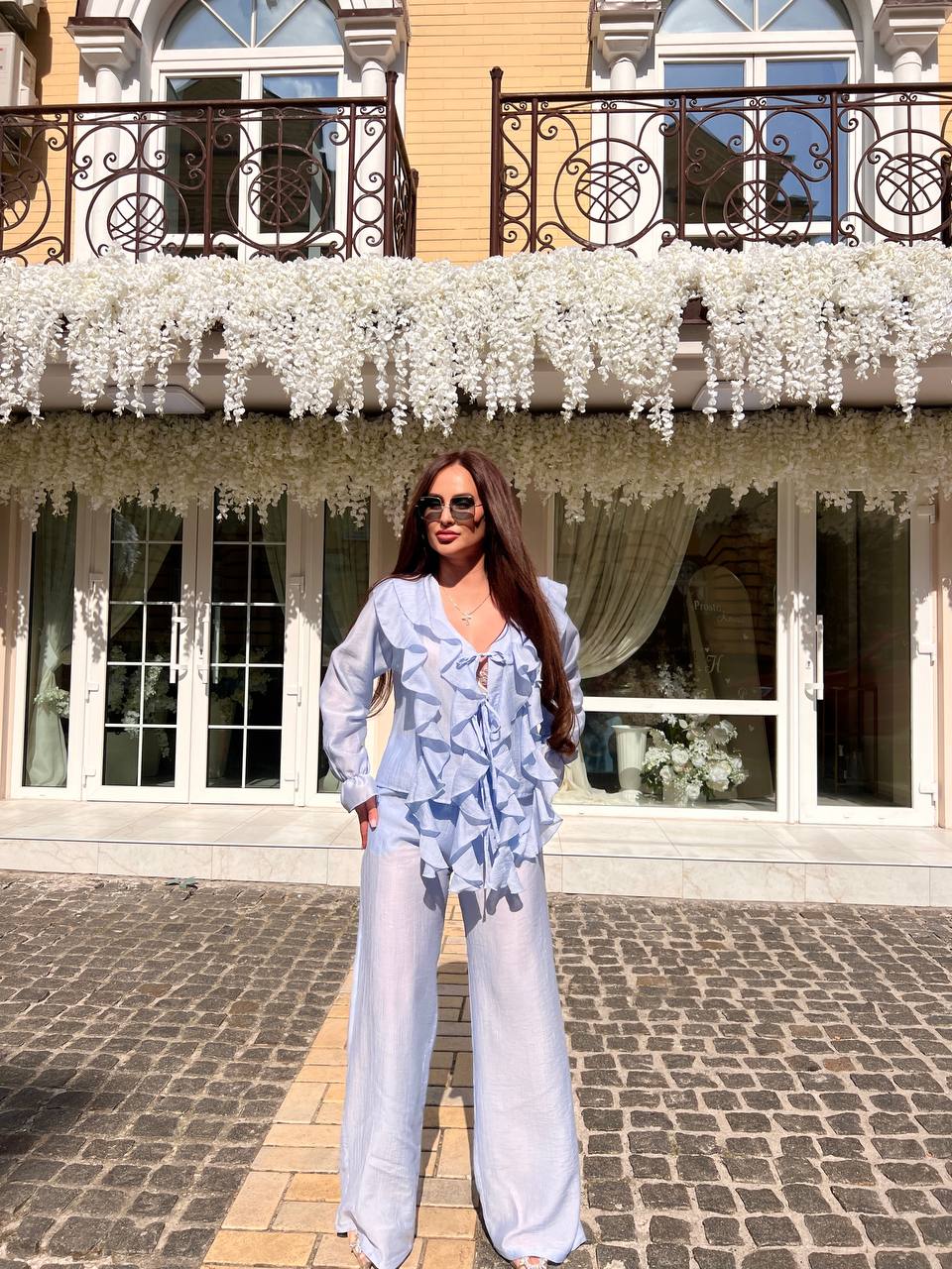 Boho Flow Blouse Blue