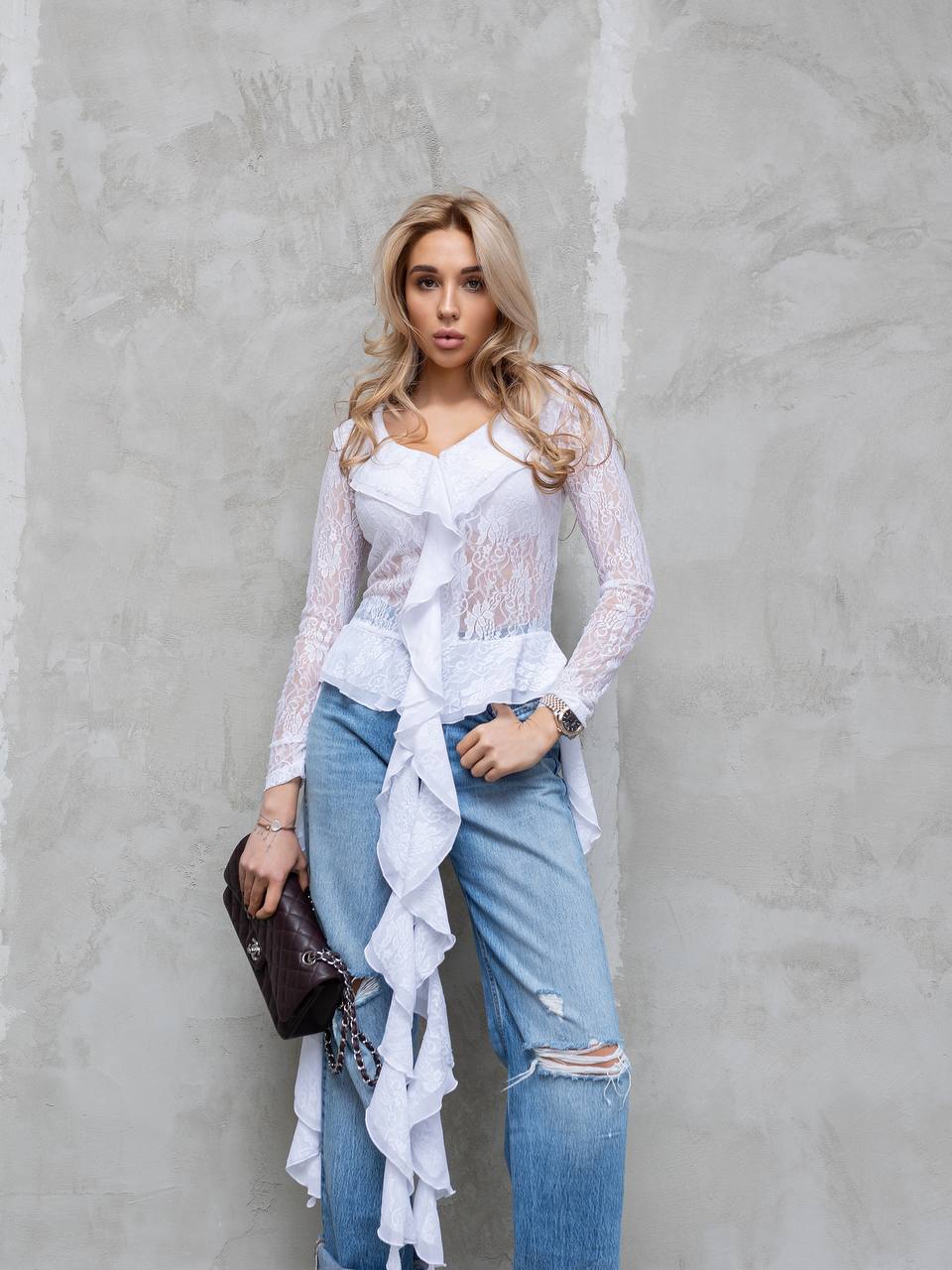 Ethereal Lace Blouse White