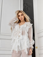 Boho Flow Blouse White