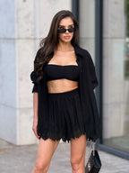 Boho Linen Black Set