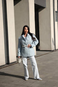 Bouclé Coat Jacket Baby Blue