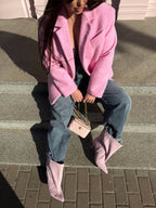Bouclé Coat Jacket Pink