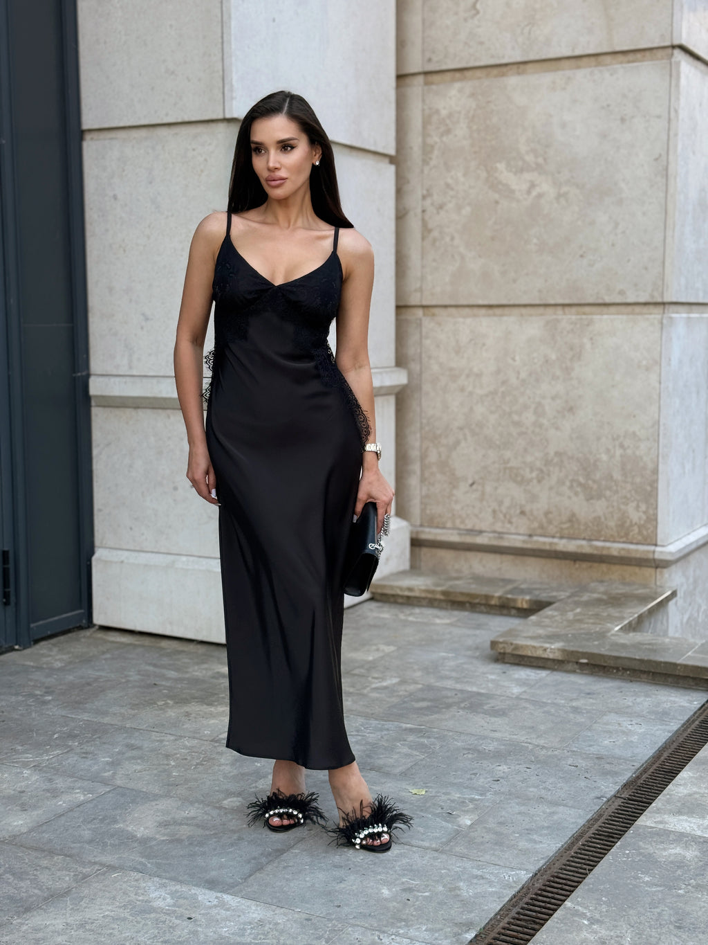 Midnight Satin Dress