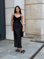 Midnight Satin Dress