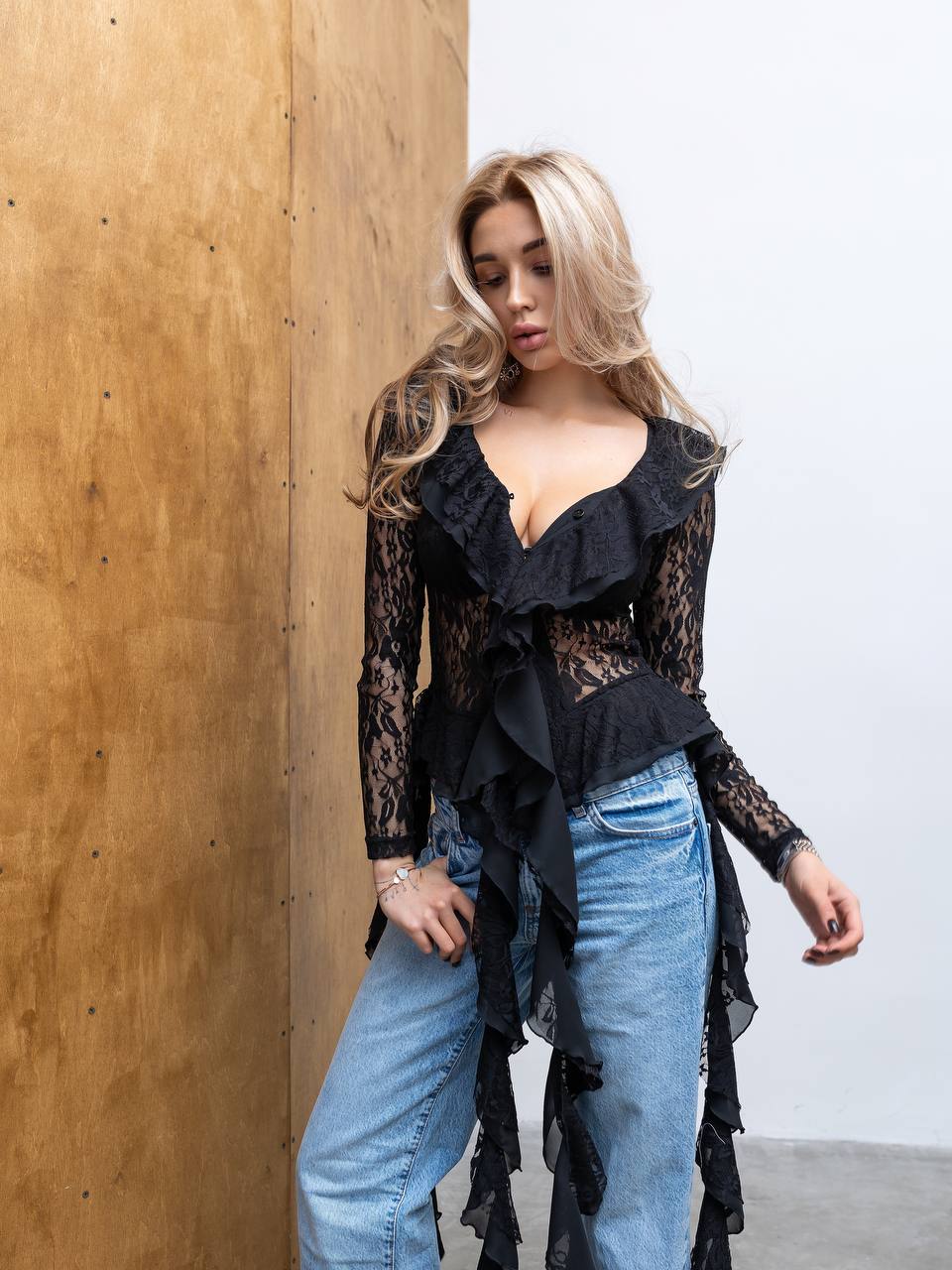 Ethereal Lace Blouse Black