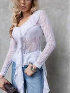 Ethereal Lace Blouse White