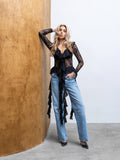 Ethereal Lace Blouse Black