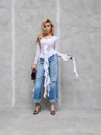 Ethereal Lace Blouse White