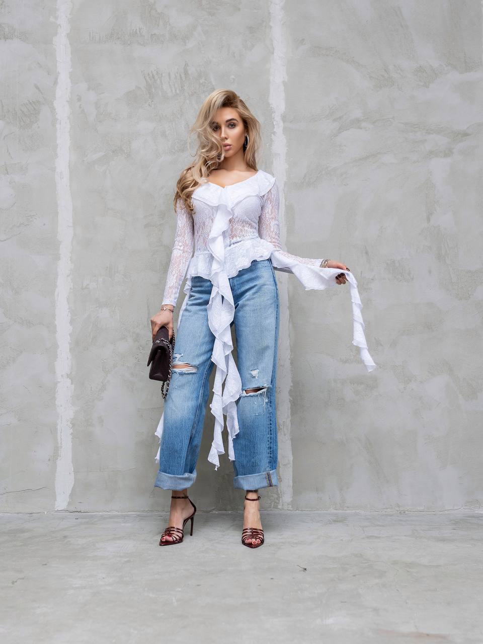 Ethereal Lace Blouse White