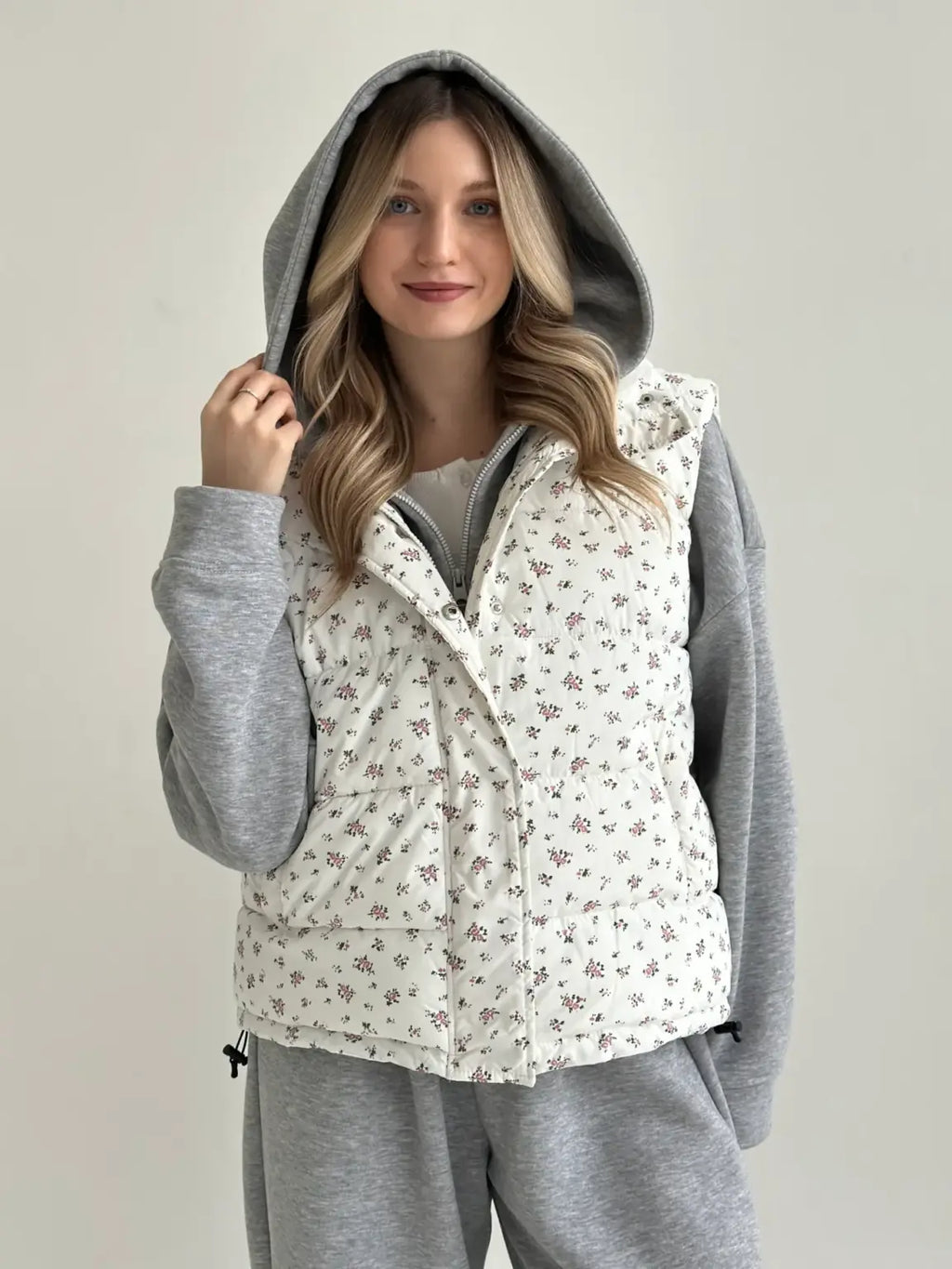 White Floral Vest