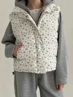 White Floral Vest