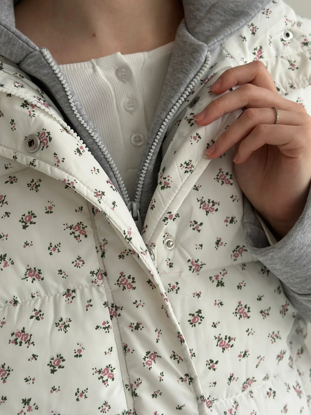 White Floral Vest