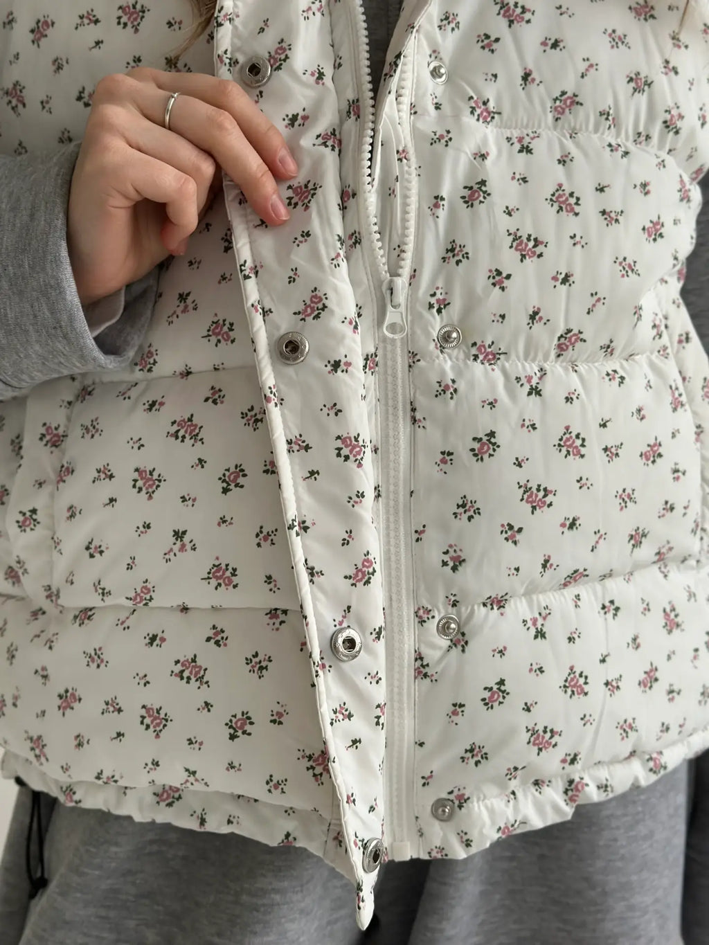 White Floral Vest