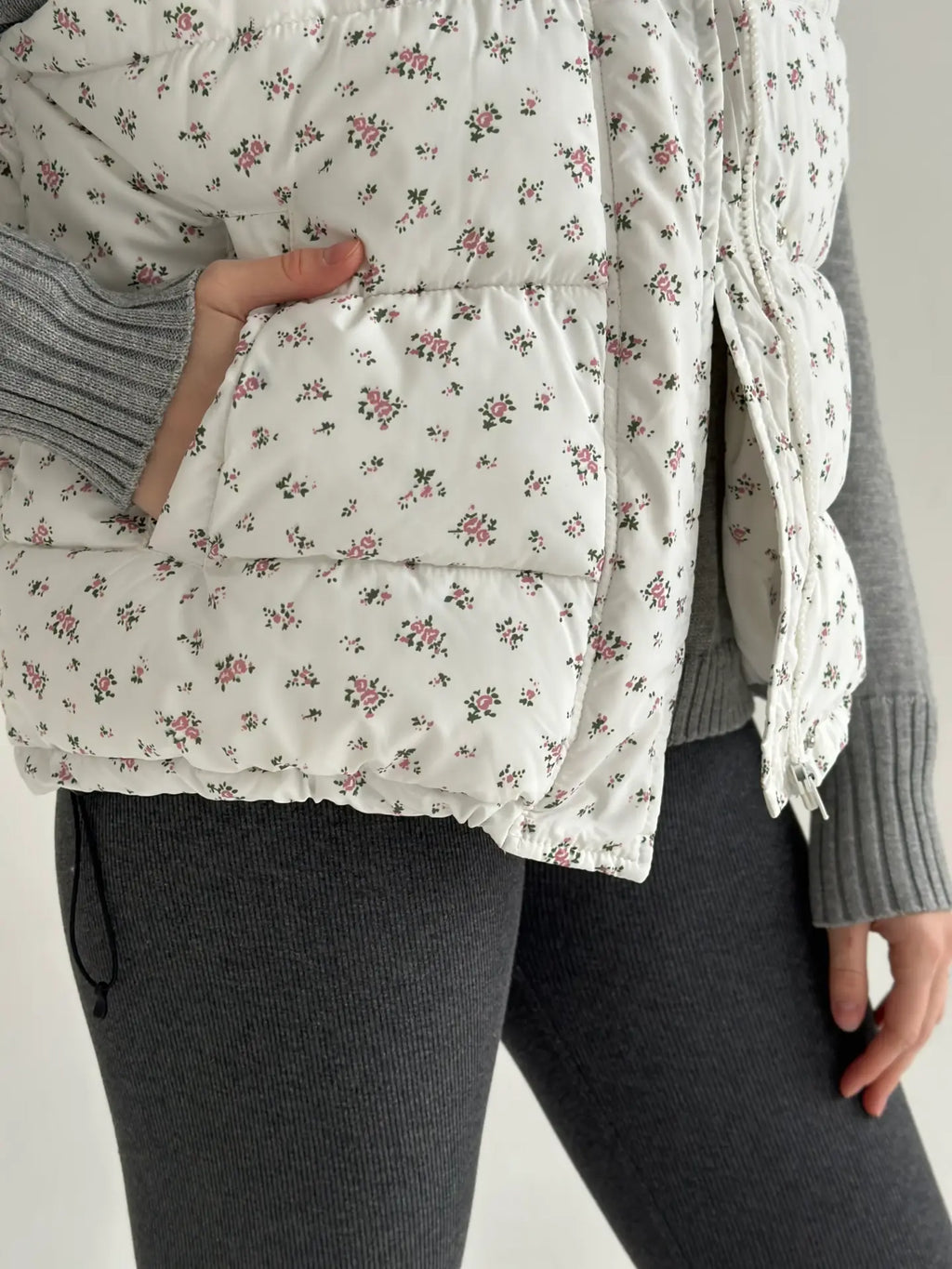 White Floral Vest