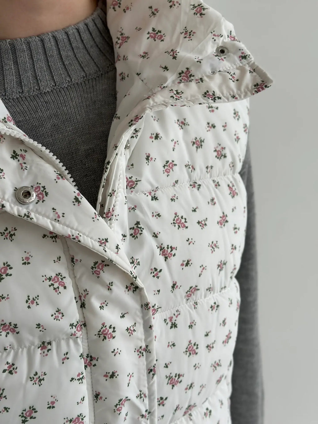 White Floral Vest