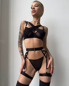 KELSEY BLACK Stretch Mesh Set