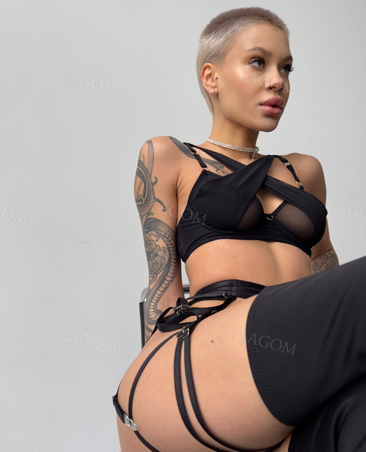 KELSEY BLACK Stretch Mesh Set