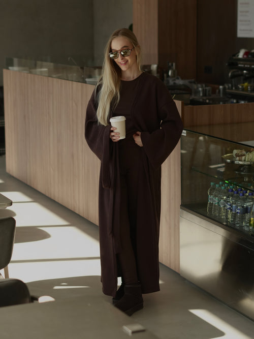 Angora Knit Maxi Cardigan