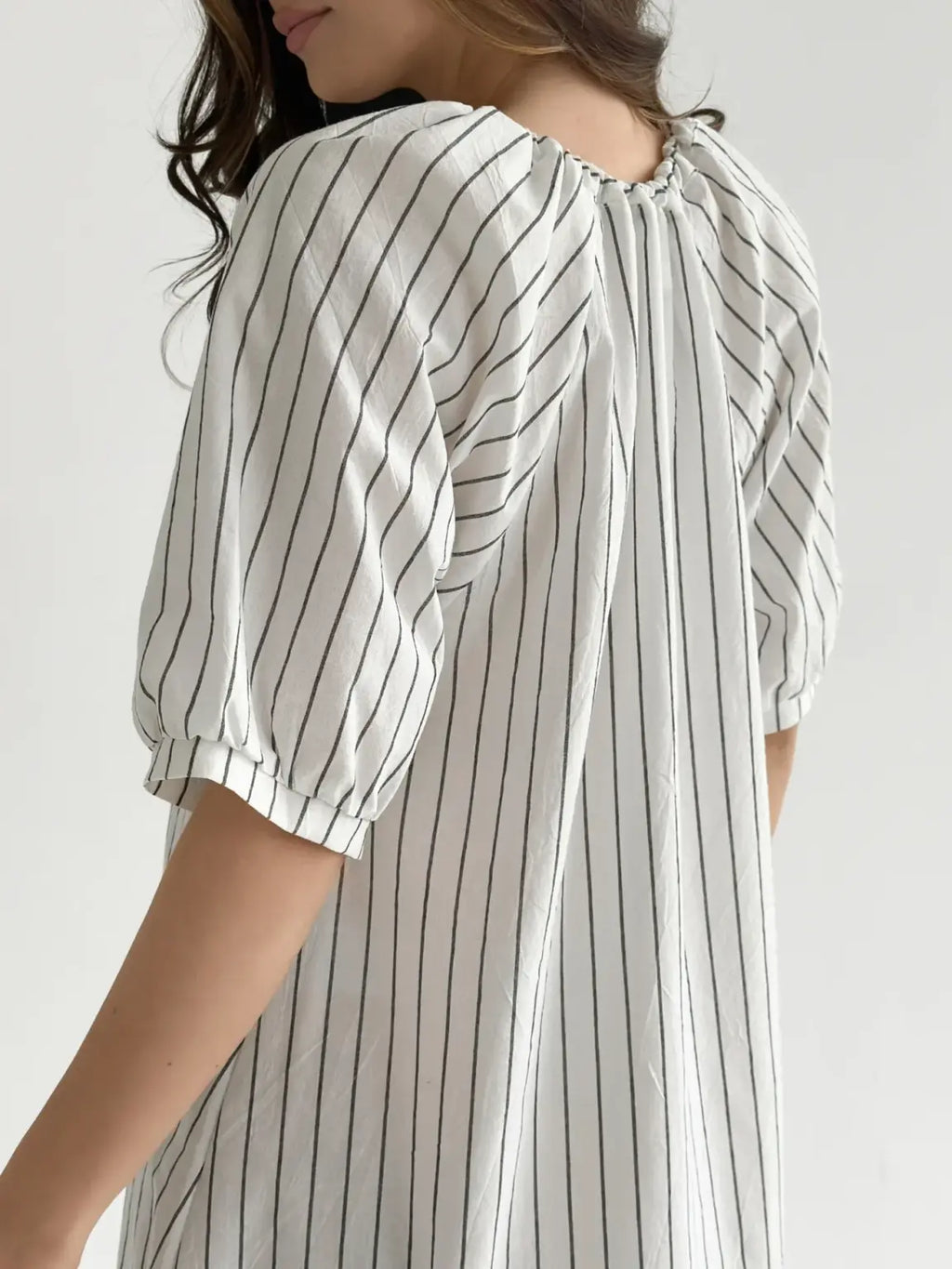 Oversized  Stripe Dress Milk/Black