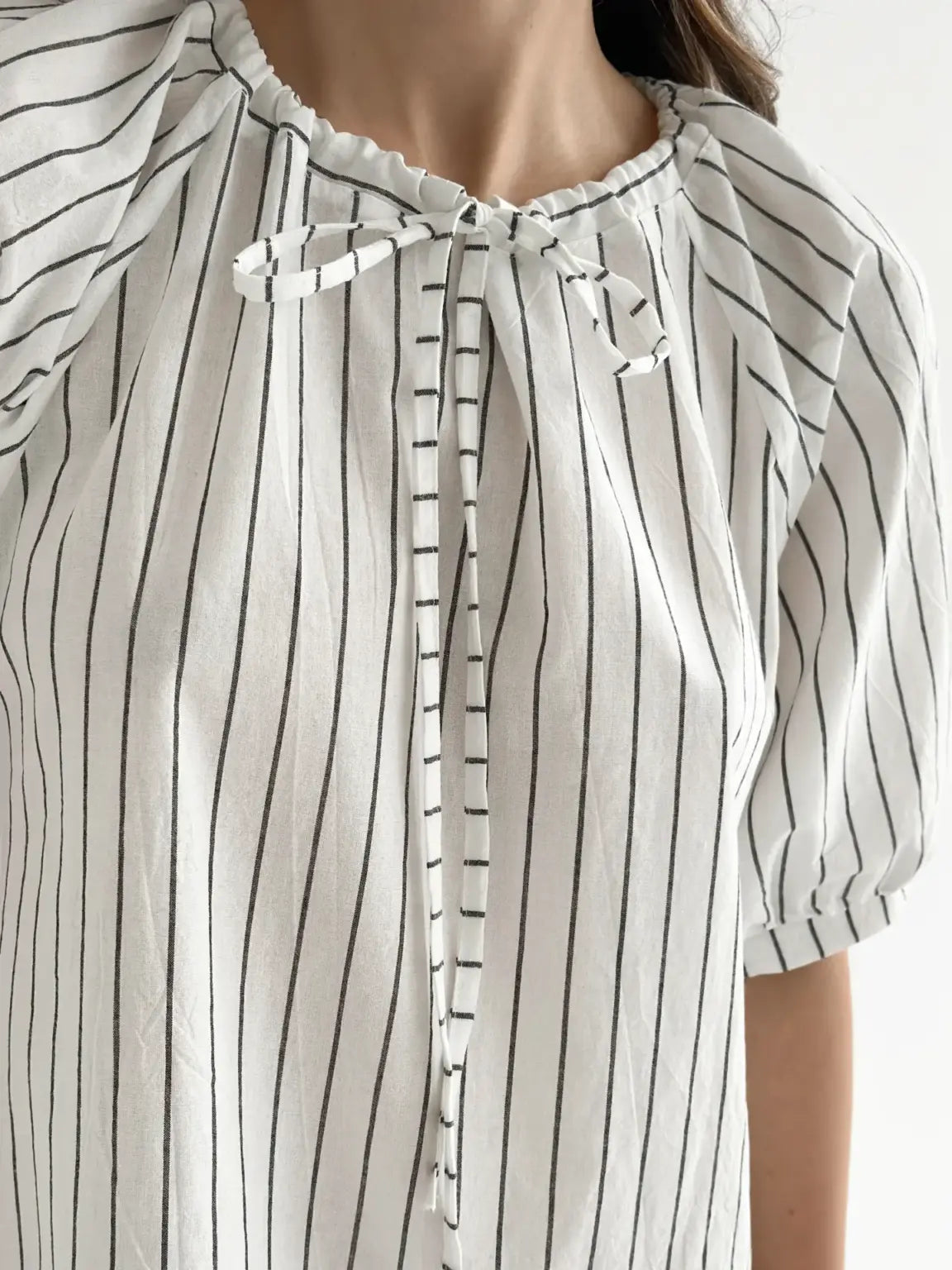 Oversized  Stripe Dress Milk/Black