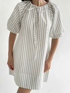 Oversized  Stripe Dress Milk/Black