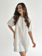 Oversized  Stripe Dress Milk/Black