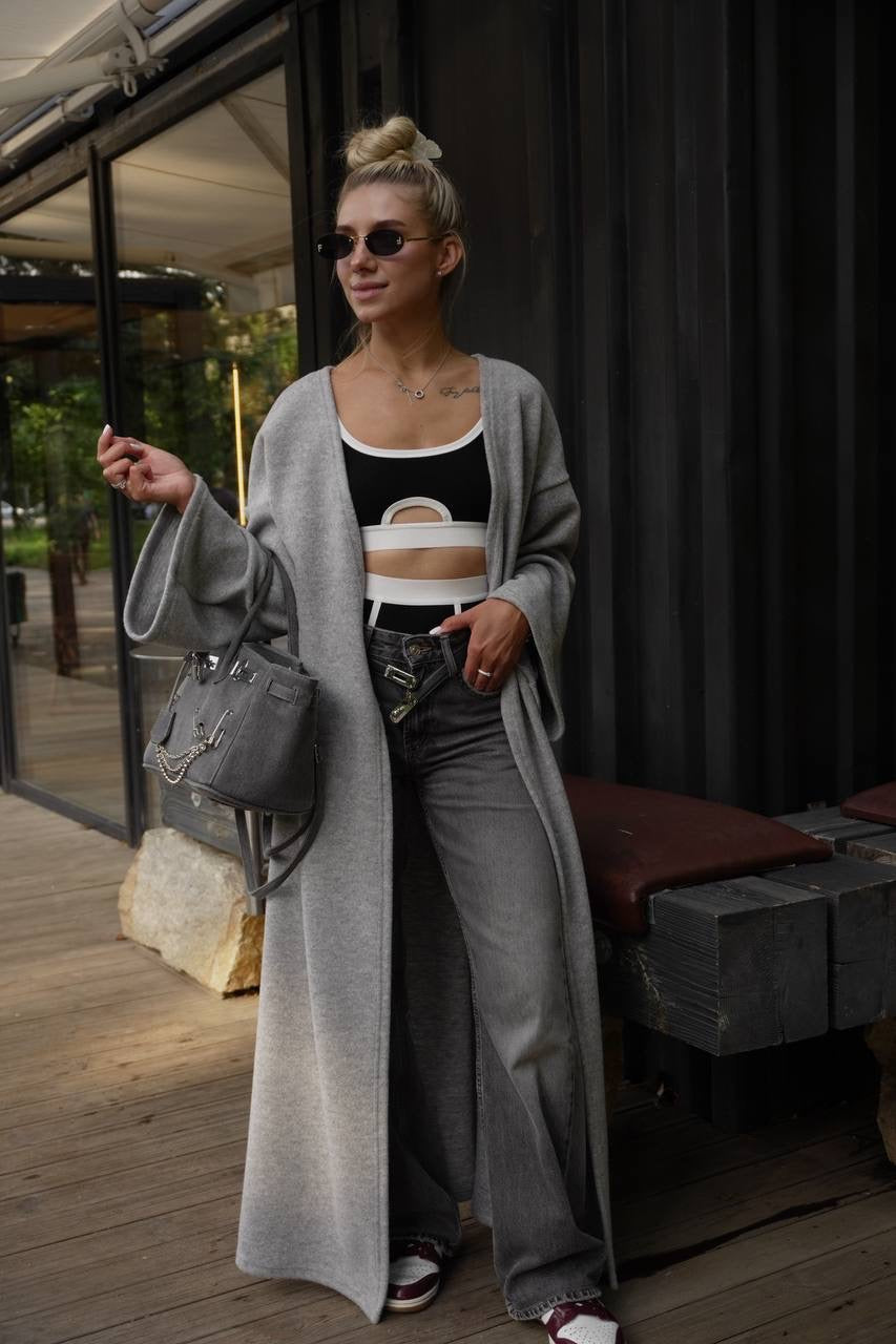 Angora Knit Maxi Cardigan