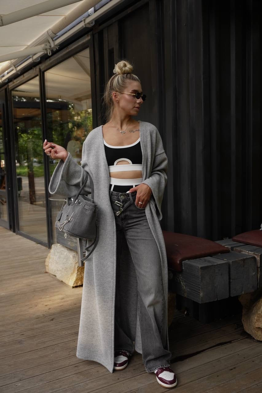 Angora Knit Maxi Cardigan