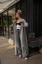 Angora Knit Maxi Cardigan