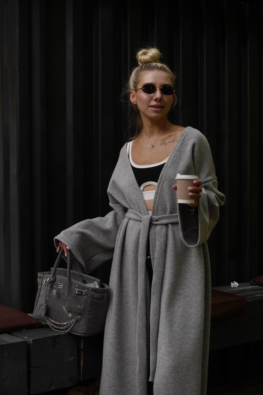 Angora Knit Maxi Cardigan