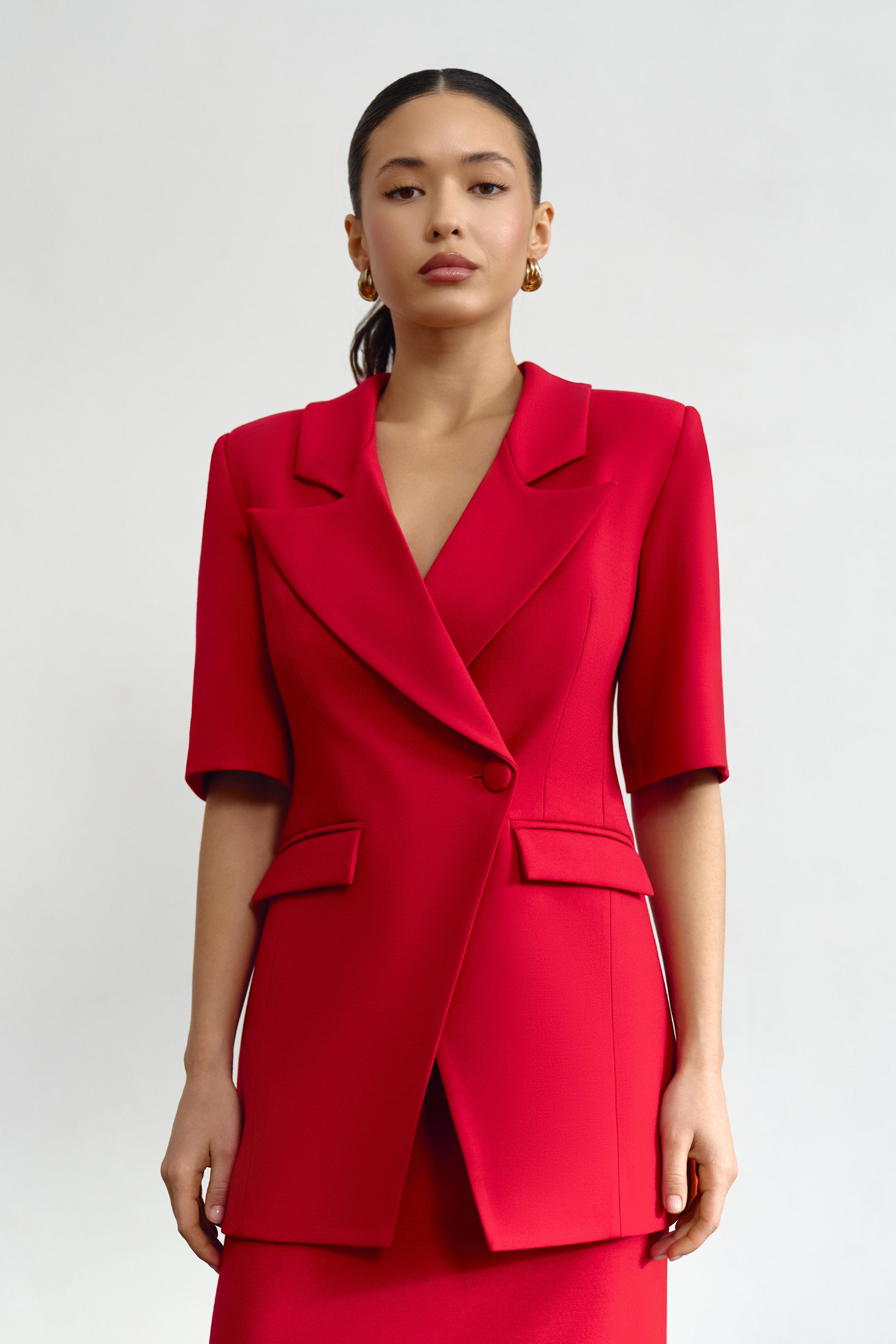 Fitted Blazer Red