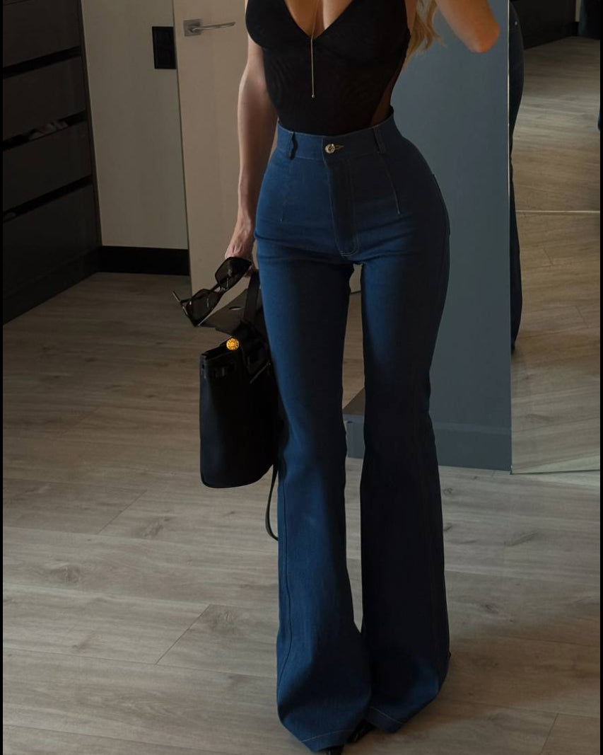 High-Waist Flared Jeans